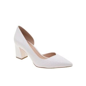 BCBGeneration Sheila Snake Skin Pointy Pump White Sz 6‎